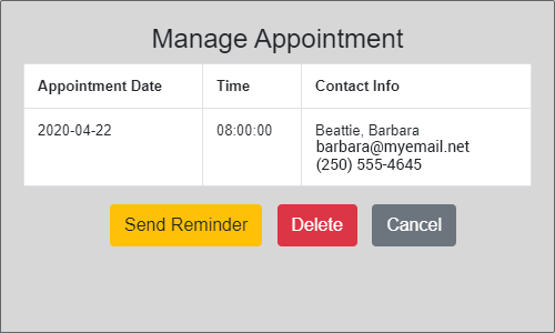 Edit appointment details