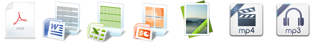 Upload Adobe PDF, Word, Excel, Powerpoint and Image files