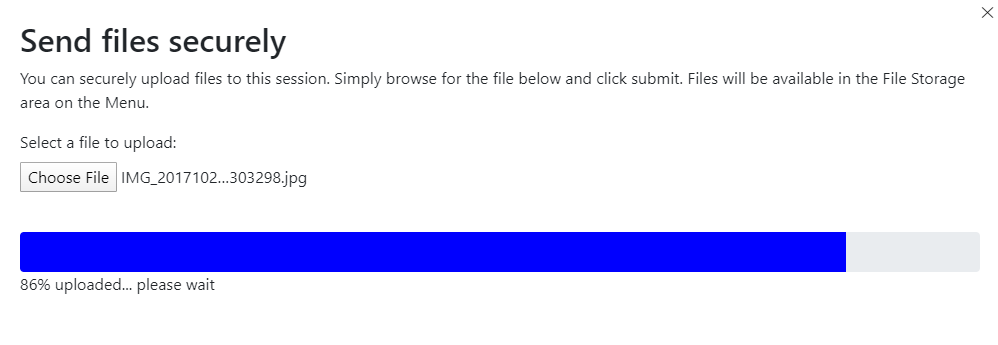 Upload progress bar